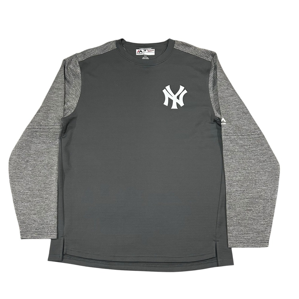 Majestic Therma Base New York Yankees Long Sleeve Shirt Men's‎ Medium Gray